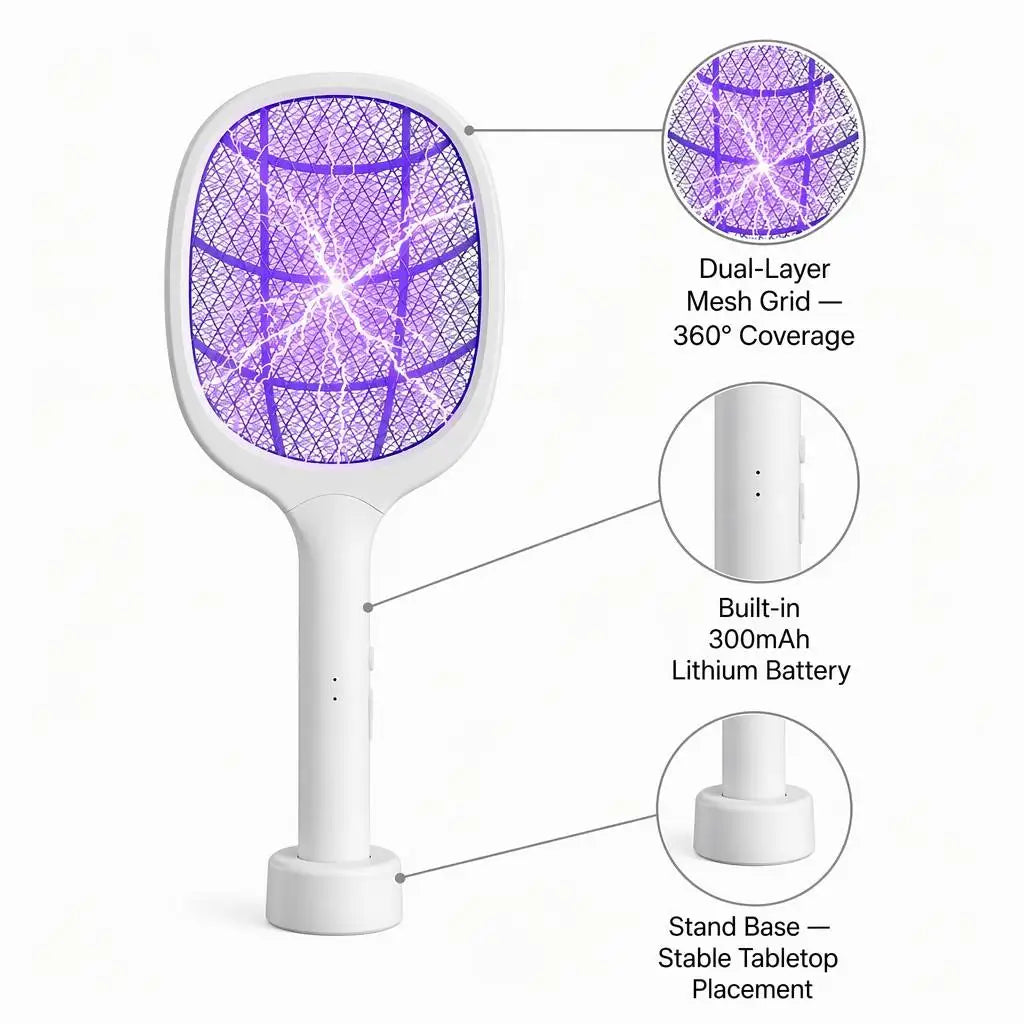 Rechargeable Electric Bug Zapper Racket